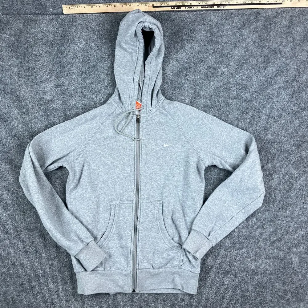 Nike Hoodie Boys Size‎ L Gray Full Zip Athletic Dept Logo Long Sleeve Casual